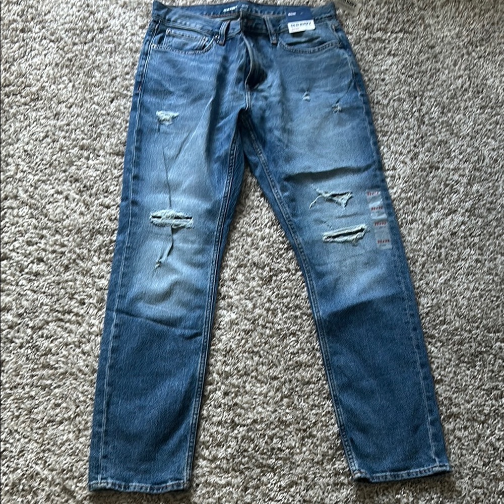 Old Navy Blue Straight Leg Jeans with Classic Indigo Wash
